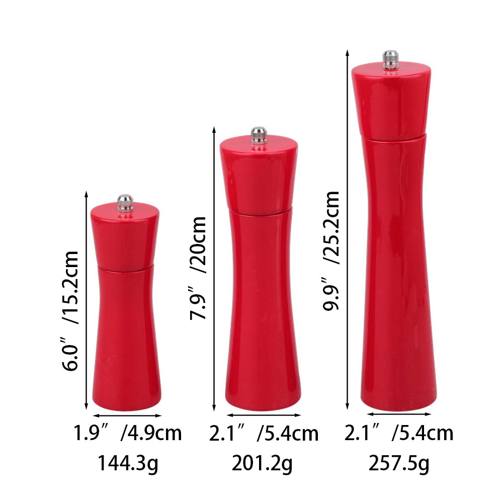 Retro Style Wooden Pepper Mill, Grinding Mechanism Salt Mill Refillable — product information