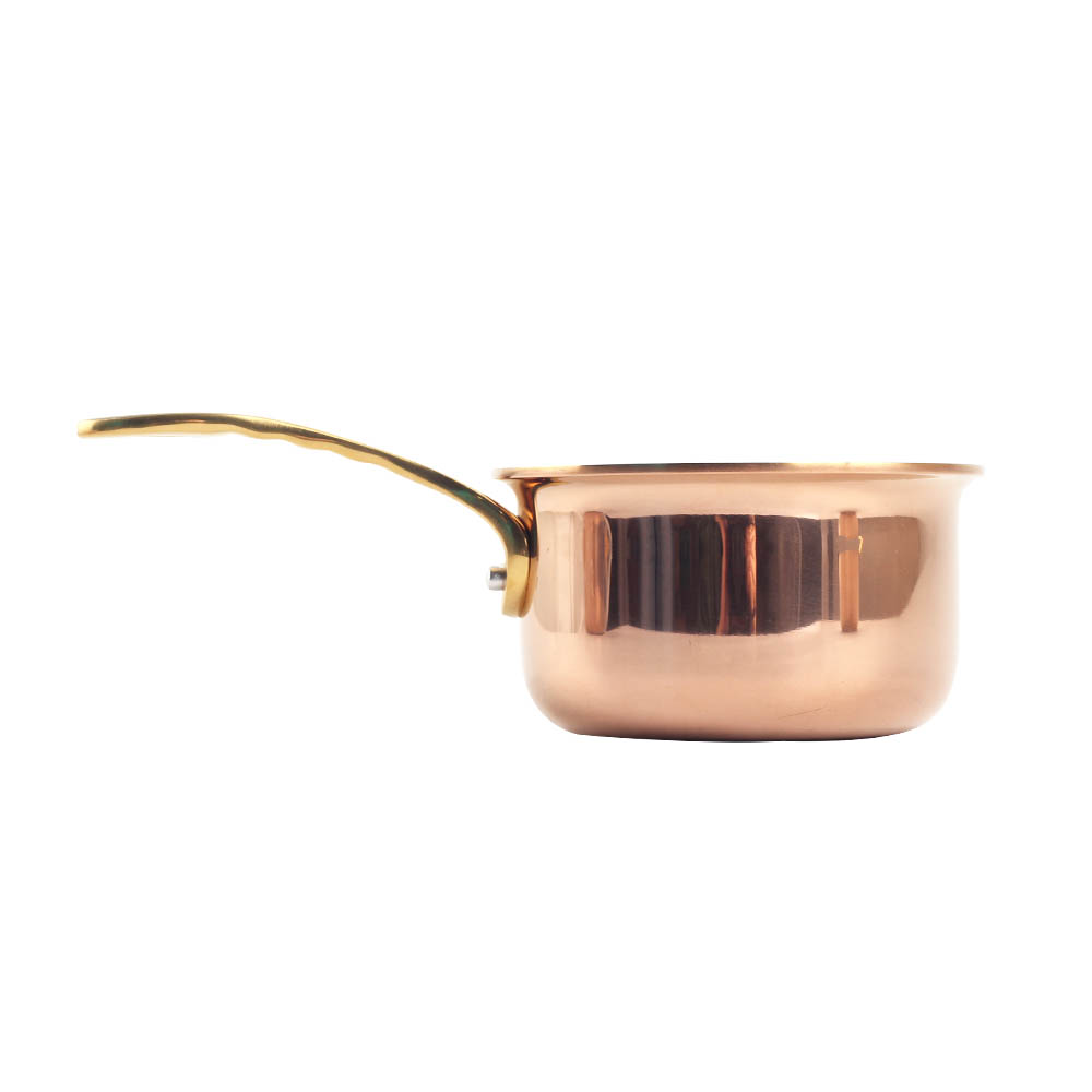 Tri-Ply Stainless Steel Mini Sauce Pot With Golden Handle — product information