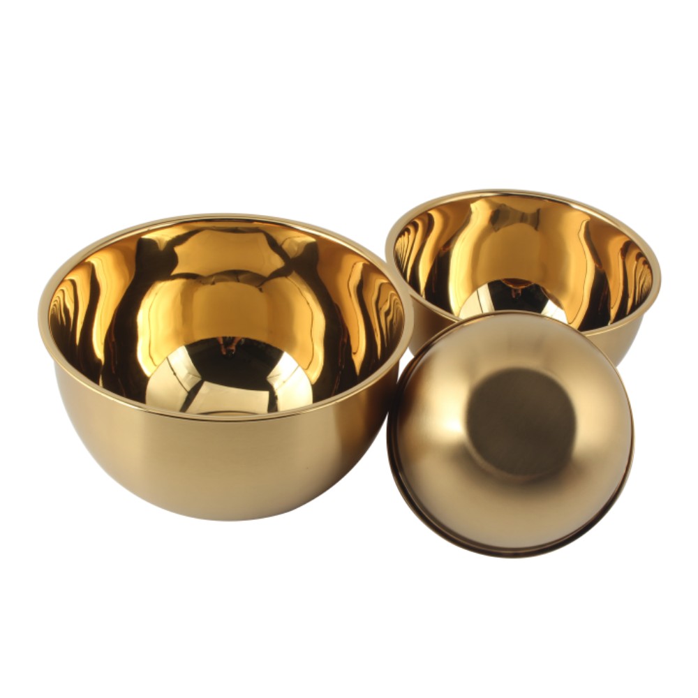 3size PVD Golden Mixing Bowl set — 2