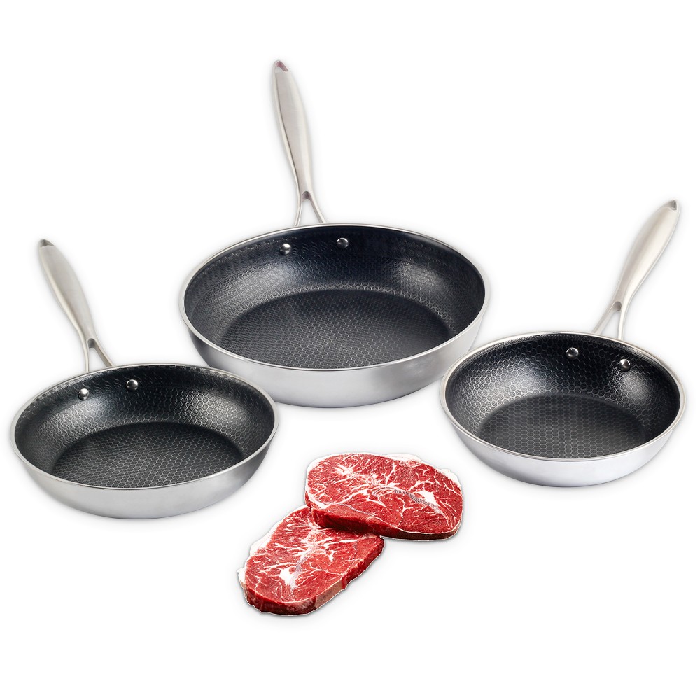 8 Inch Honeycomb Coatings Stainless Steel Frying Pan — product information