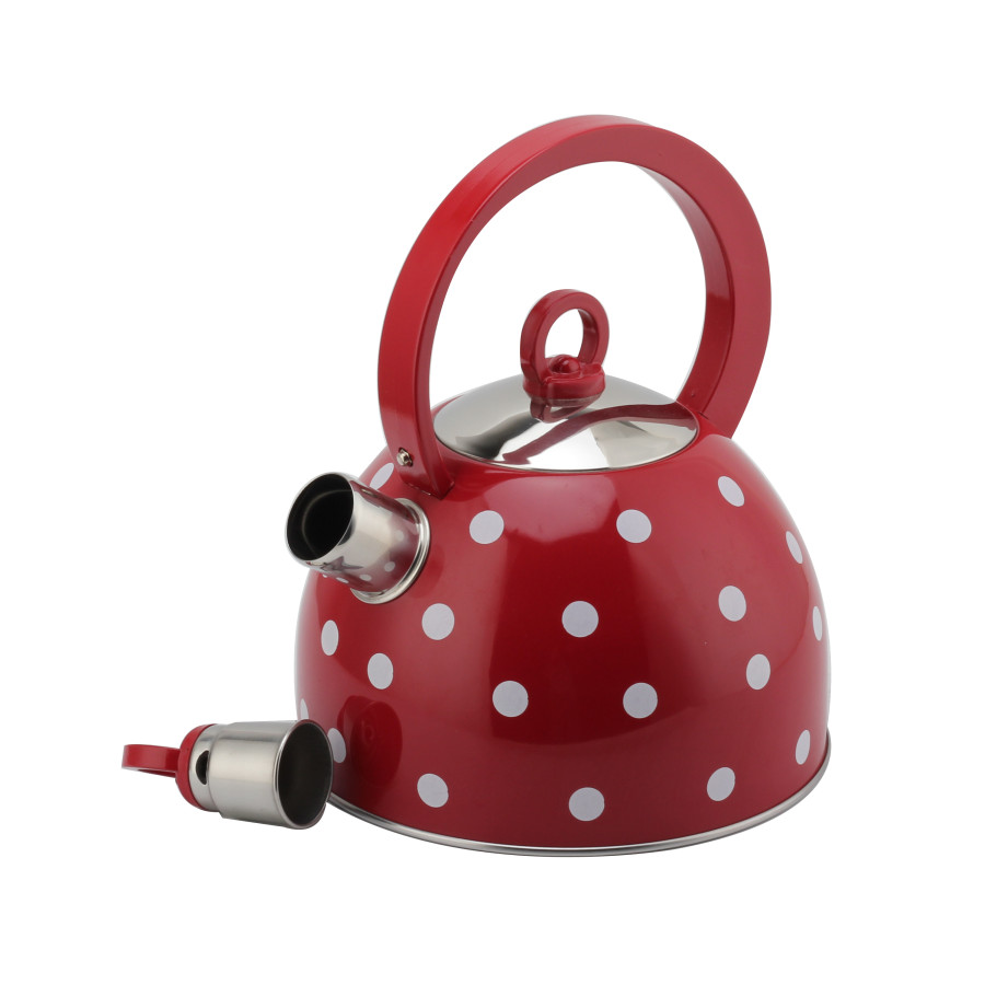 3L Whistling Kettle-Suitable for Induction And Gas-Stainless Steel Kettle for Tea-Red — 3