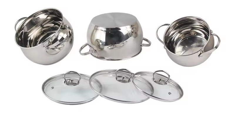 Stainless Steel Casserole With Glass Lid — 7