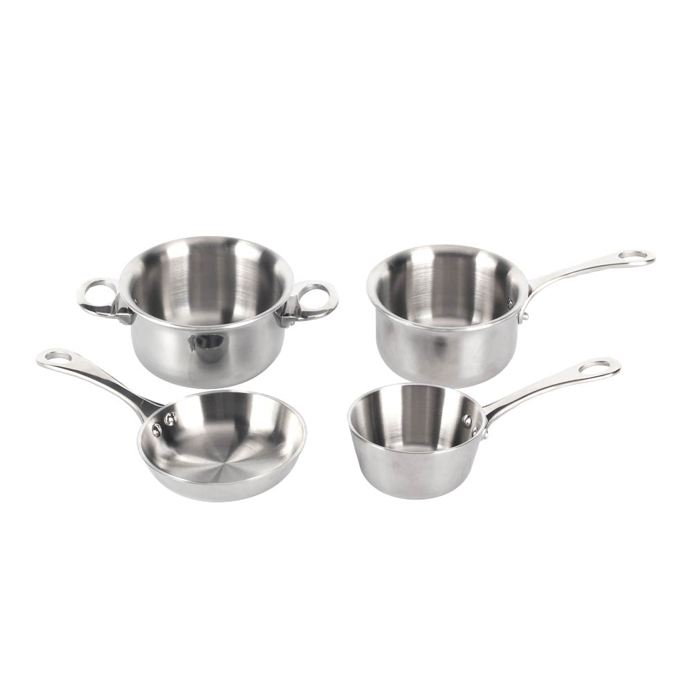 Stainless Steel Tri-Ply Mini Cookware Set — 4
