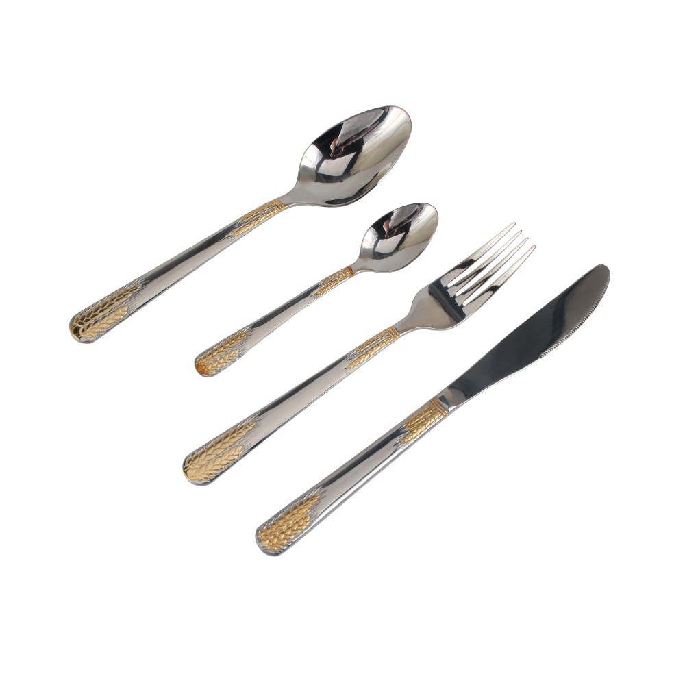 Stainless Steel Flatware Set, Mirror Polished Cutlery Set Utensil Set, Tableware Include Forks Spoons Knives for Home Restaurant, Beaded Handle — 9