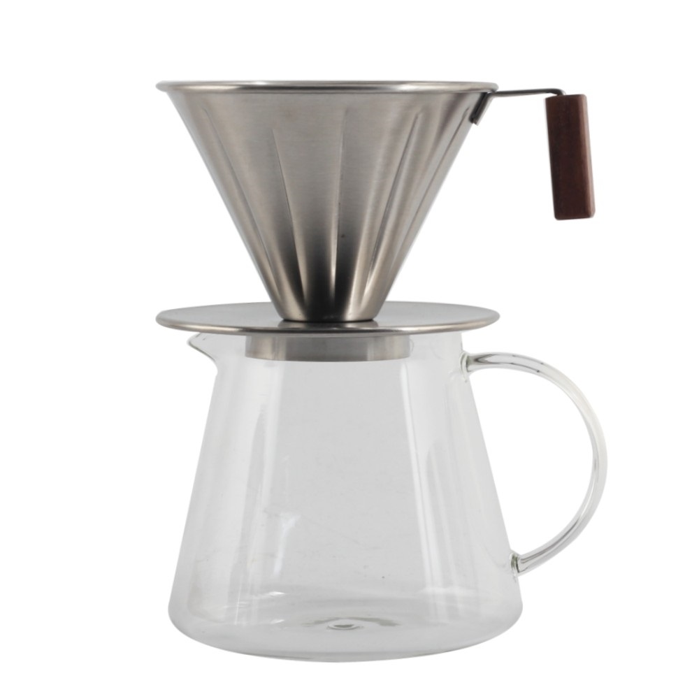 Stainless Steel Coffee Filter Cone Dripper Cup Set — 4