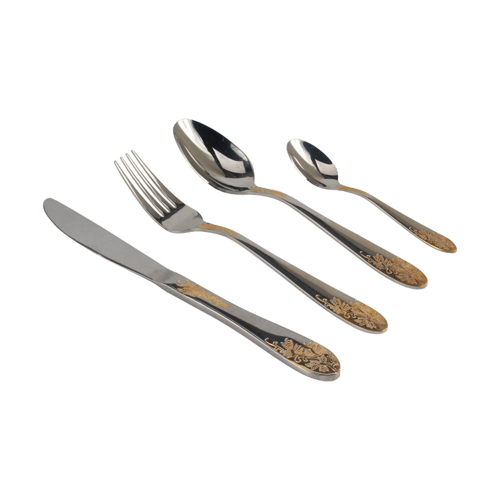 Stainless Steel Flatware Set, Mirror Polished Cutlery Set Utensil Set, Tableware Include Forks Spoons Knives for Home Restaurant, Beaded Handle — 10