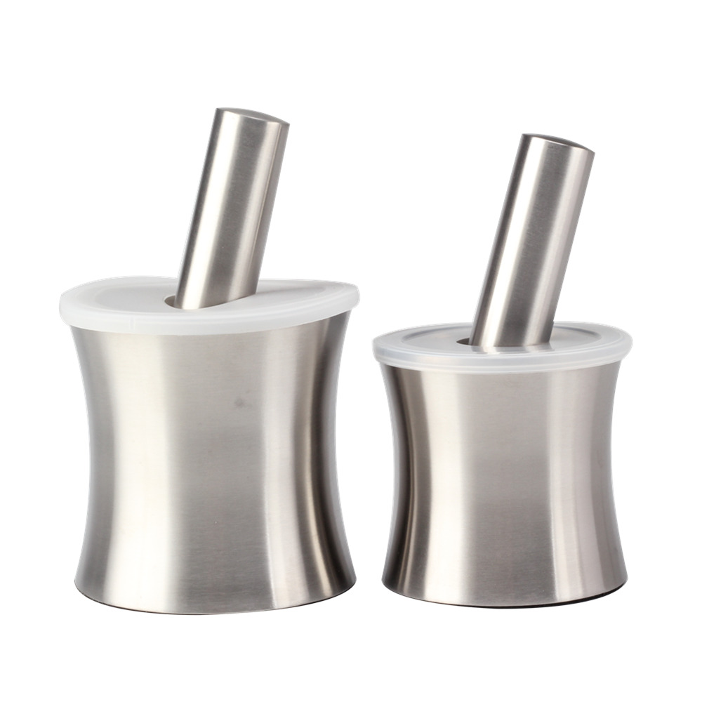 Stainless Steel Mortar and Pestle Set with Lid for Spice Medicine Grinder Coffee Bean Crusher