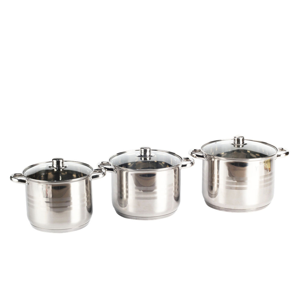 3pcs Stainless Steel Stock Pot — product information