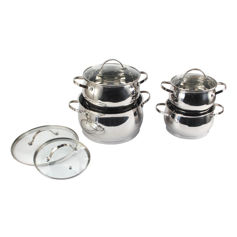 Modern Stainless Steel Stock Pot With Glass Lid — 3