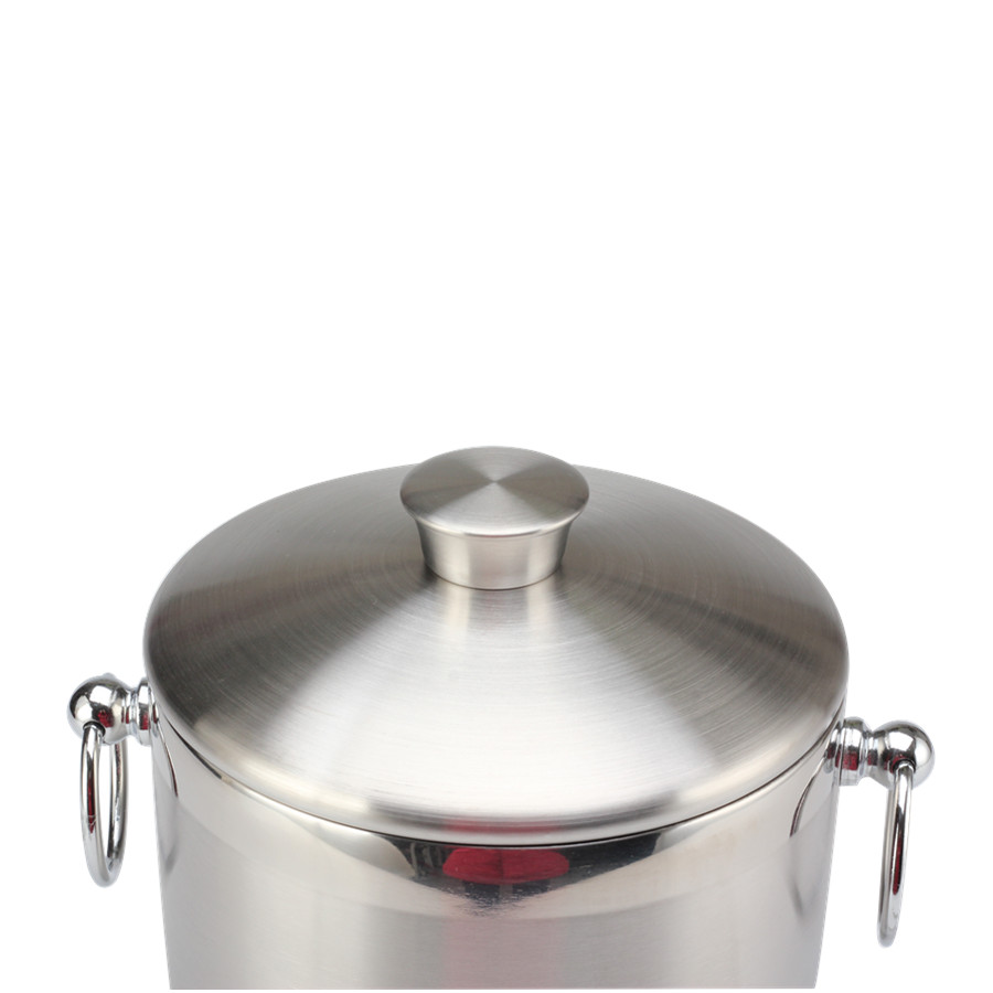 3L Ice Cube Container, Double Wall, Stainless Steel Ice Bucket With Lid — 4