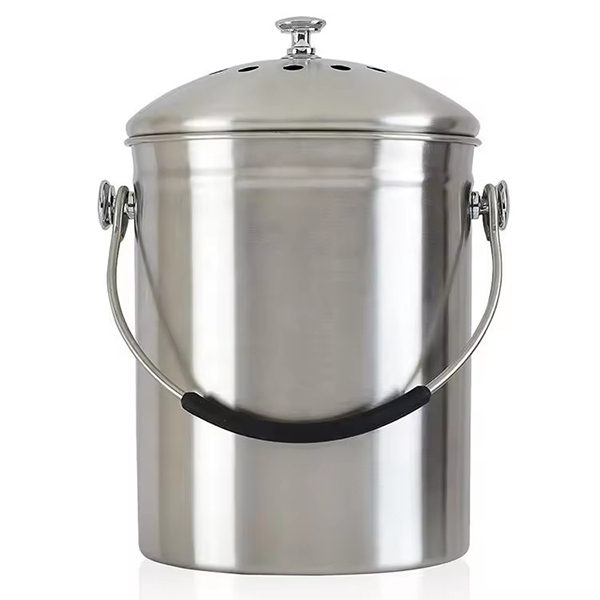 Indoor 1.0 Gallon Stainless Steel Compost Pail — product information