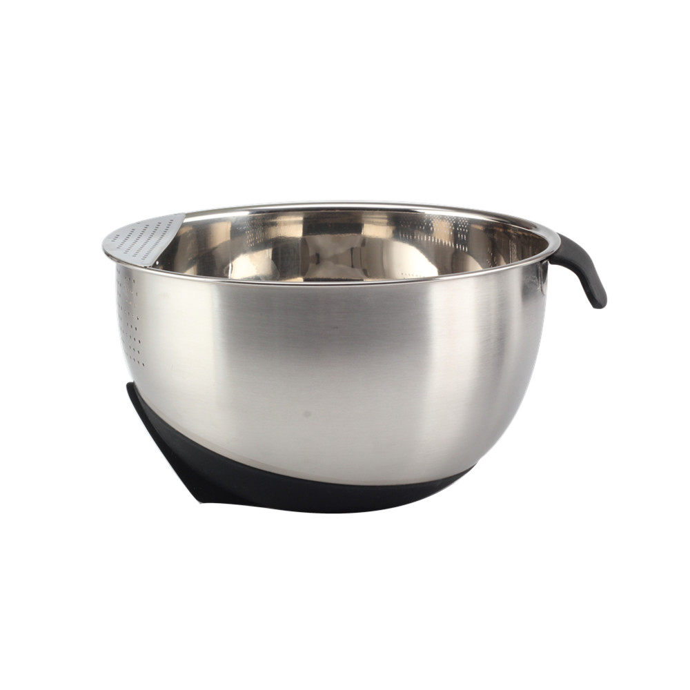 Rice Washer Strainer Bowl, Washing Bowl With Handle, Stainless Steel Colander