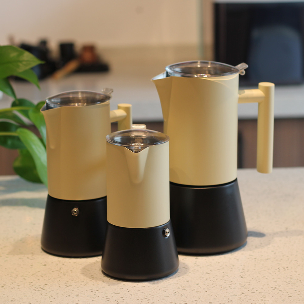 Stainless Steel Moka Pot With Clear Lid — 7