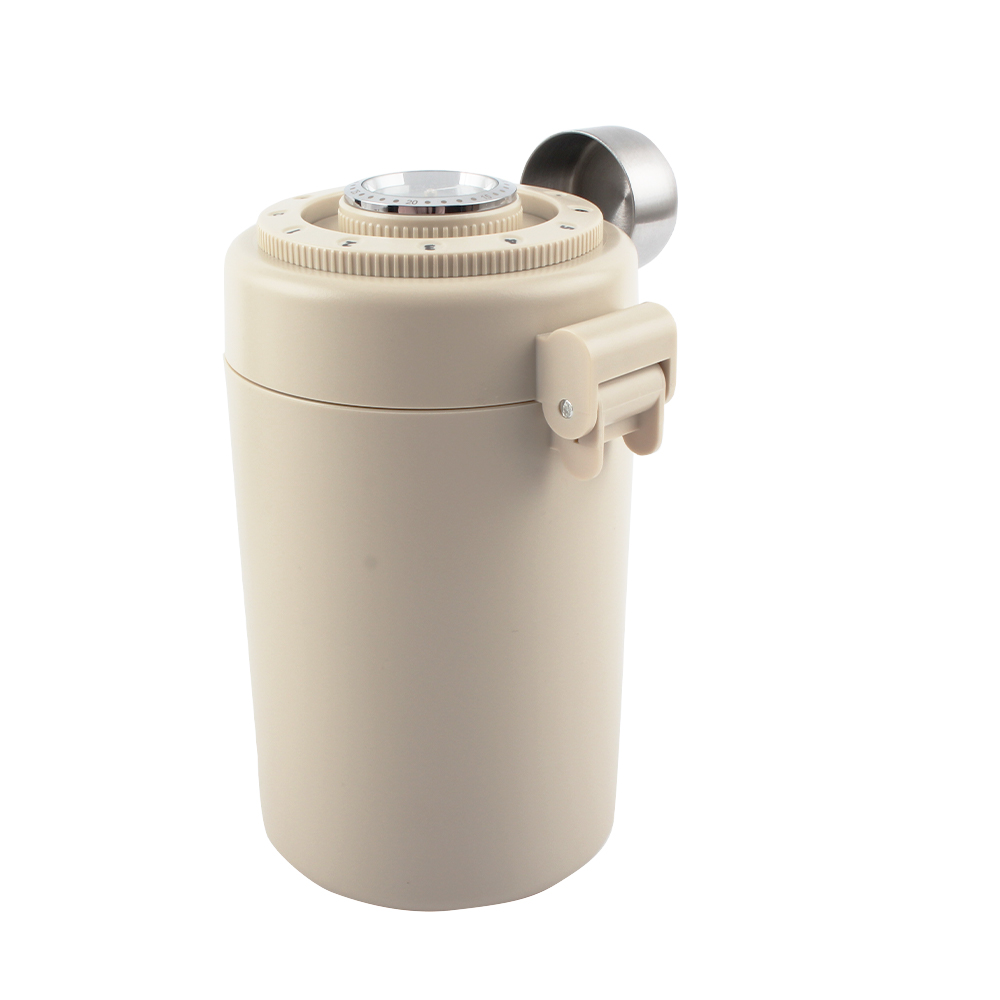 Stainless Steel Air Tight Coffee Jar With Scoop, Date Tracker CO2 Release Valve for Dry Food — product information