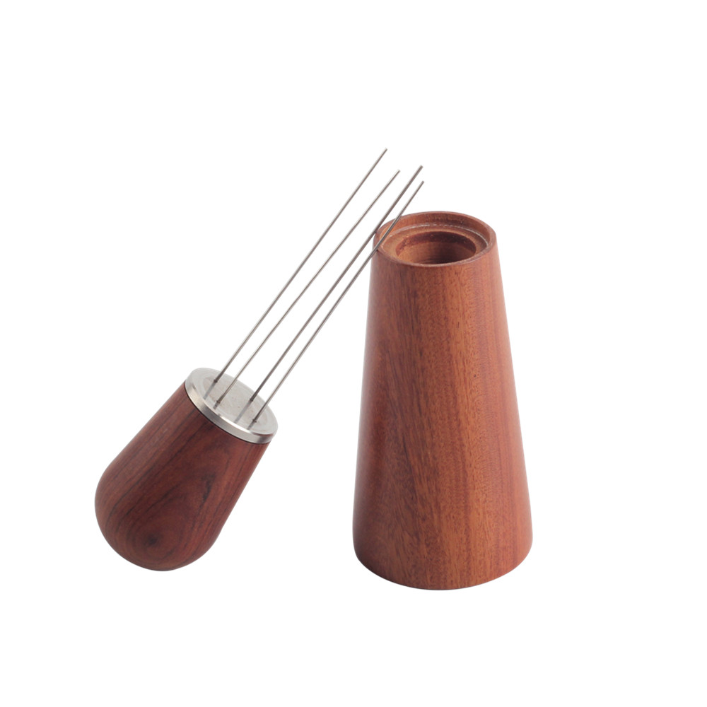 Espresso Distribution Tools, Nature Wood Handle With Stand — 4