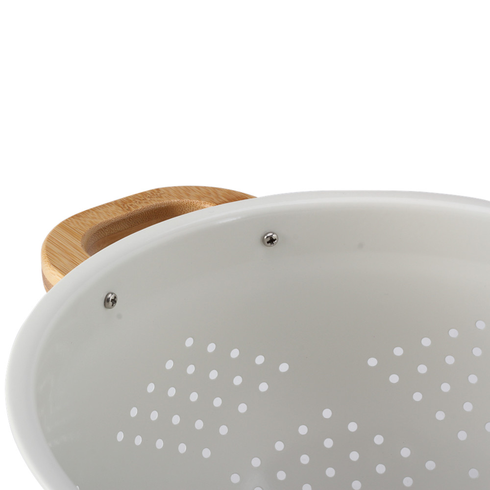 Stainless Steel Colander Mesh Metal Strainer Pasta Rice Strainer With Handle — product information