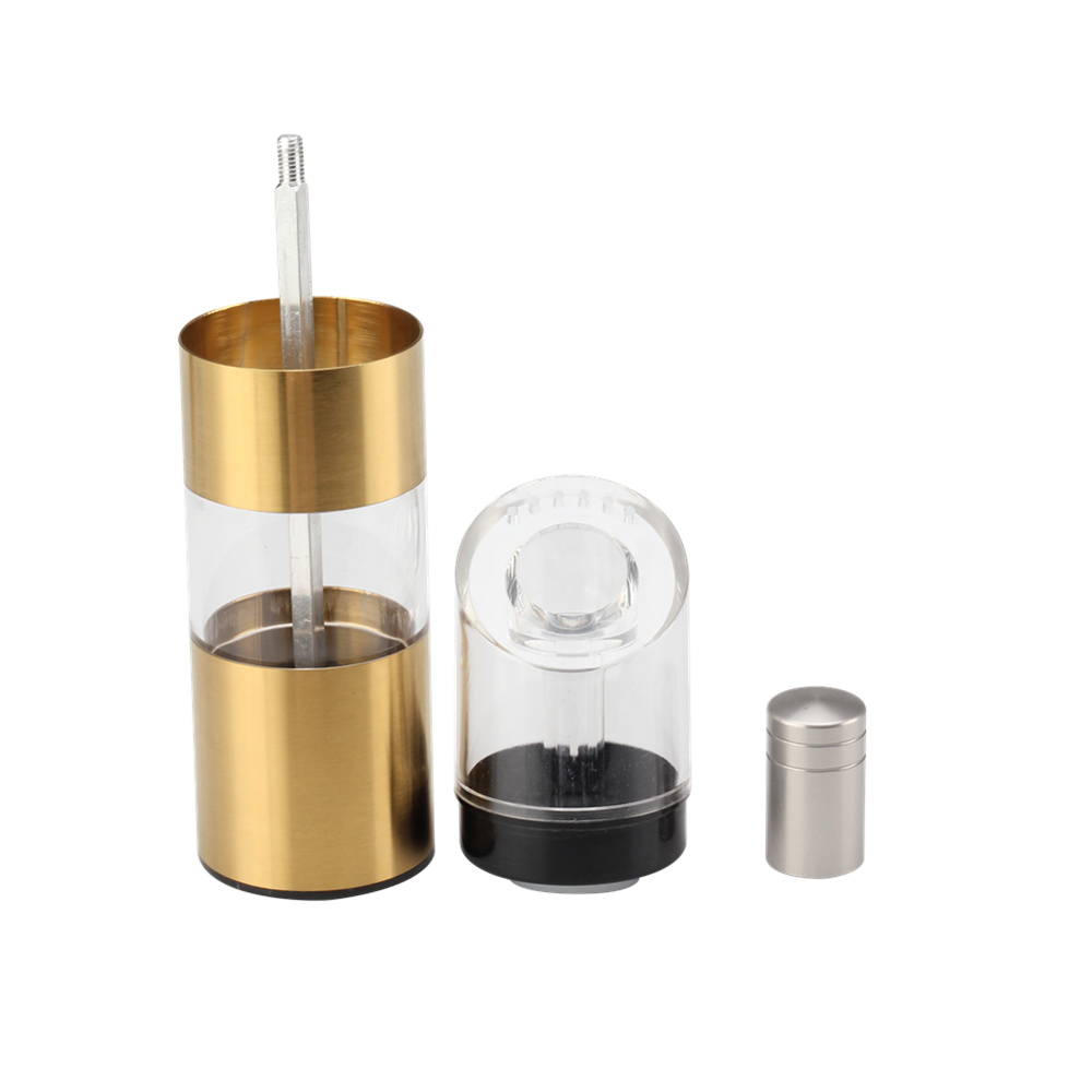 3 Pieces Salt And Pepper Mill, Manual Salt And Pepper Mill in Glass And Stainless Steel — product information