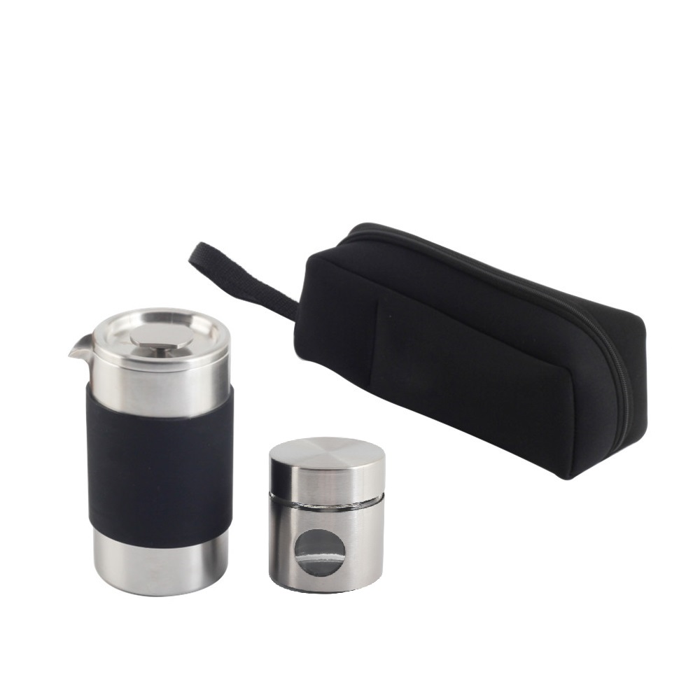 Portable Stainless Steel Coffee Press With Small Jar — product information