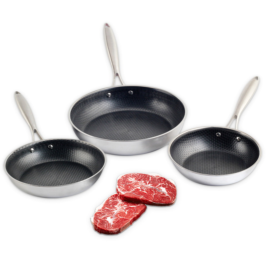 8 Inch Honeycomb Coatings Stainless Steel Frying Pan