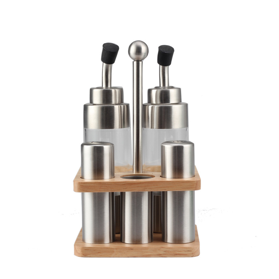 Kitchen set - Stainless steel salt & pepper shaker oil vinegar bottle